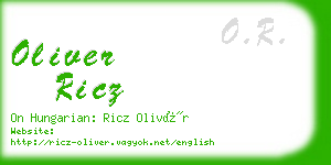 oliver ricz business card